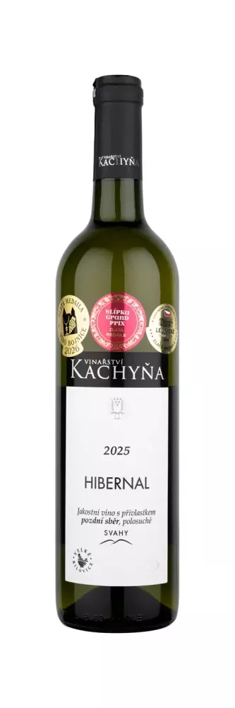 Láhev bílého vína Hibernal Vinařství Kachyňa